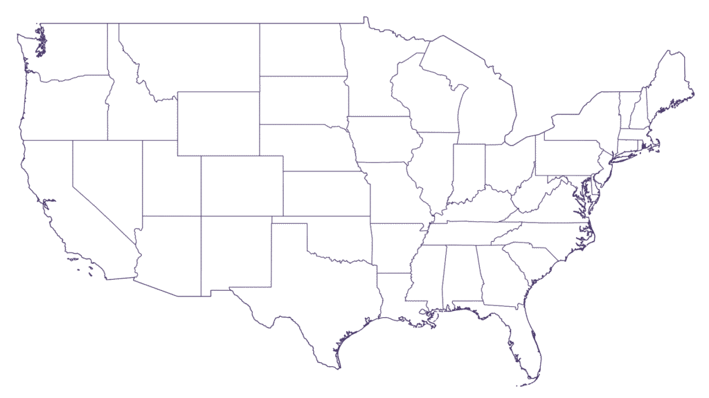 Free Contiguous USA Outline Map with States (Blank, Transparent)
