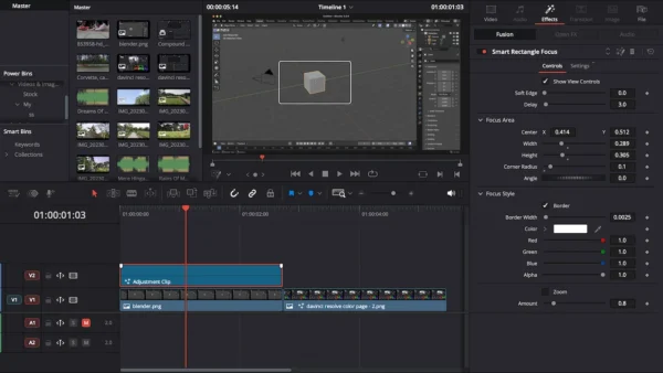 Free Rectangle Highlight and Zoom Template for DaVinci Resolve | Smart Rectangle Focus Free
