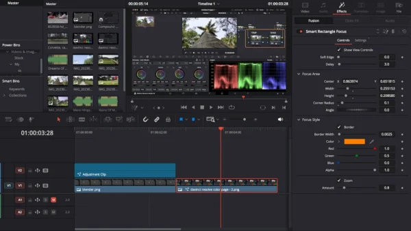 Free Rectangle Highlight and Zoom Template for DaVinci Resolve | Smart Rectangle Focus Free