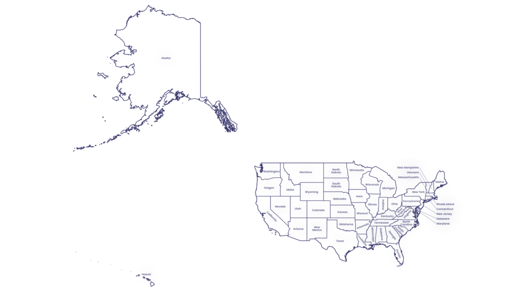 Free USA Outline Map with State Names (Labeled, White Background Download)