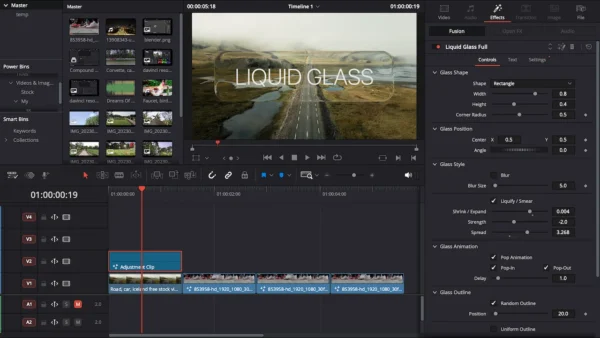 Liquid Glass Effect Template for DaVinci Resolve | Liquid Glass Full