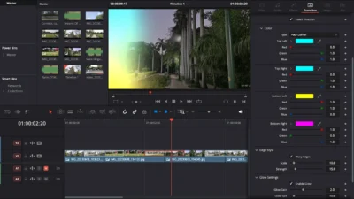 Smooth Color Glow Wipe Transition Template for DaVinci Resolve | Radiant Linear Wipe
