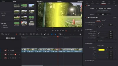 Free Customizable Cinematic Transition Template for DaVinci Resolve | Texture Wipe