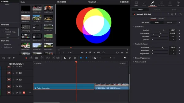 Dynamic RGB Split Effect Template for DaVinci Resolve