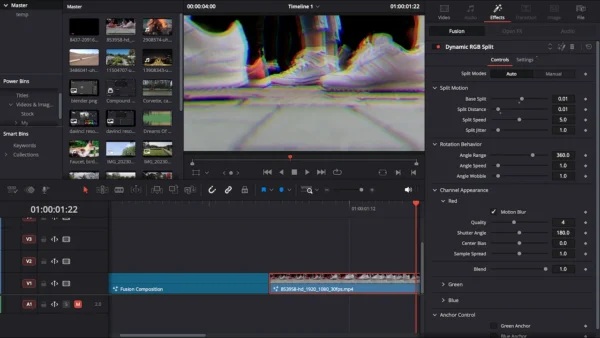 Dynamic RGB Split Effect Template for DaVinci Resolve