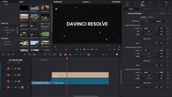 Dynamic RGB Split Effect Template for DaVinci Resolve