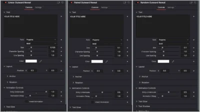Text Reveal Inward & Outward Titles for DaVinci Resolve | 6 Animation Presets
