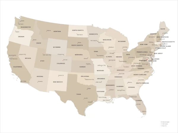 contiguous-united-states-minimalist-political-map-full-map-preview USA Minimalist Political Map - Printable Wall Art (All 50 States + Contiguous US)