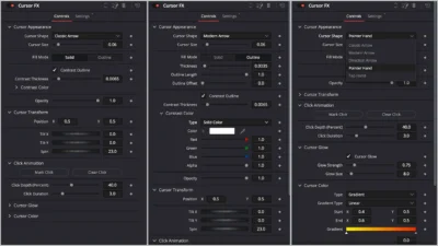 Customizable Cursor Generator with Click Animation for DaVinci Resolve