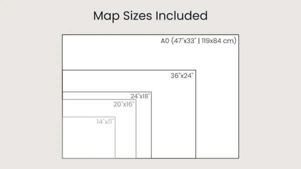 dvblend-map-sizes-info-guide-landscape USA Minimalist Political Map - Printable Wall Art (All 50 States + Contiguous US)