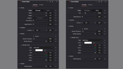 Frame Mask for DaVinci Resolve - Adjustable Video Frame with Border & Shape Controls