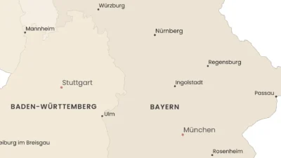 Germany Minimalist Political Map - Modern Printable Wall Art (English & German)