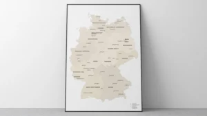 germany-minimalist-political-map-hero-wall-art Germany Minimalist Political Map - Modern Printable Wall Art (English & German)