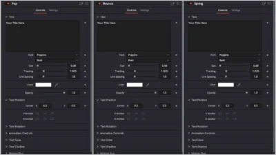 Animated Pop, Bounce and Spring Text Titles for DaVinci Resolve
