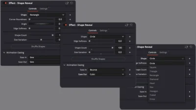 Shape Reveal Transition for DaVinci Resolve (10 Shapes)