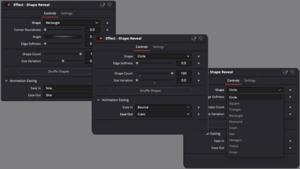 Shape Reveal Transition for DaVinci Resolve (10 Shapes)