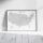 United States Gray Minimal Map Printable, States Capitals Cities, Neutral Wall Art