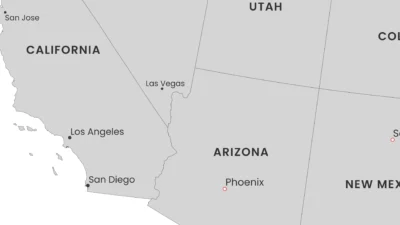 United States Gray Minimal Map Printable, States Capitals Cities, Neutral Wall Art