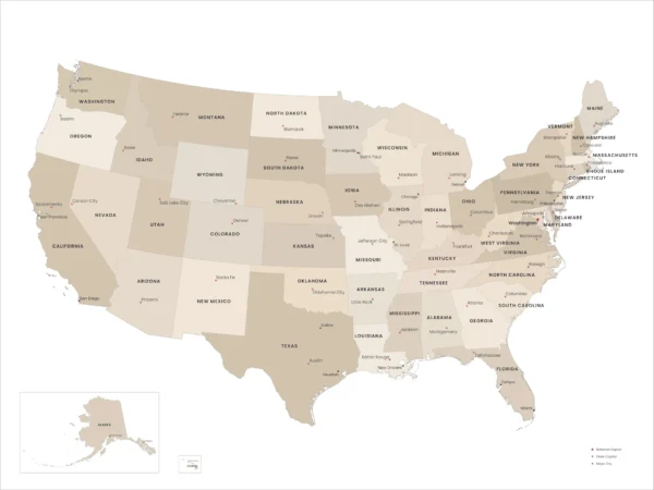 united-states-minimalist-political-map-full-map-preview USA Minimalist Political Map - Printable Wall Art (All 50 States + Contiguous US)