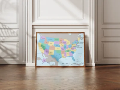 United States Political Map Printable | USA States and Capitals Map (Multi-Size PDF & JPG)