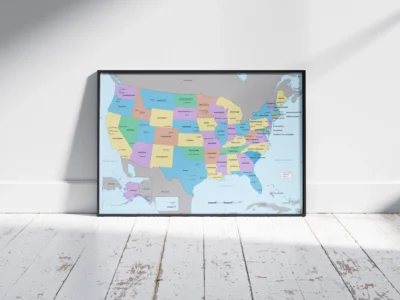 United States Political Map Printable | USA States and Capitals Map (Multi-Size PDF & JPG)