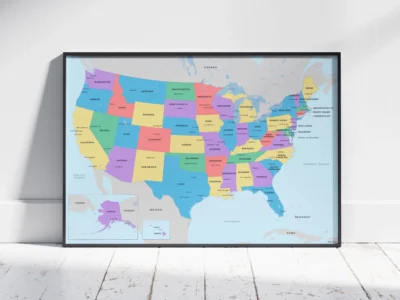 USA Political Map Printable | States, Capitals & Major Cities