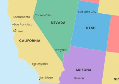 usa-political-map-printable-modern-california-zoom-detail USA Political Map Printable, United States Map with States Capitals Cities, Wall Art Poster