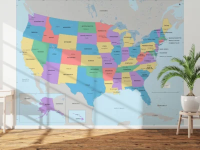 USA Political Map Printable | States, Capitals & Major Cities