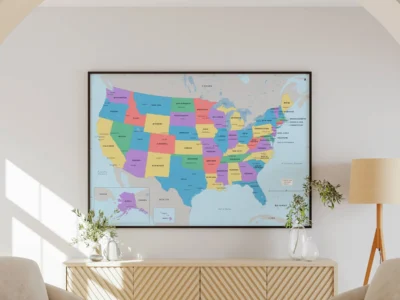 USA Political Map Printable | States, Capitals & Major Cities