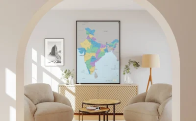 India Political Map with States, Capitals & Major Cities (Printable PDF & JPG, English & Hindi)