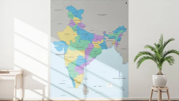 India Political Map with States, Capitals & Major Cities (Printable PDF & JPG, English & Hindi)