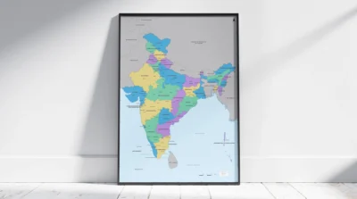 India Political Map with States, Capitals & Major Cities (Printable PDF & JPG, English & Hindi)