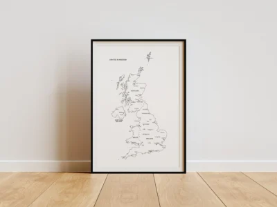 uk-blank-labeled-printable-map-fully-labeled-black-frame United Kingdom Blank & Labeled Printable Maps (6 Map Styles) | UK Outline Map PDF & JPG