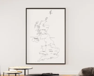 United Kingdom Blank & Labeled Map Printable Pack - UK Outline Map with Countries, Capitals & Cities (6 Versions, PDF & JPG)