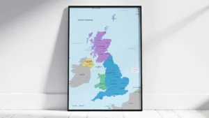 United Kingdom Political Map Printable - Classroom & Clean Editions | Capitals & Major Cities (PDF & JPG)