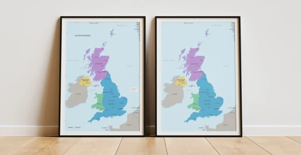 United Kingdom Political Map Printable - Classroom & Clean Editions | Capitals & Major Cities (PDF & JPG)