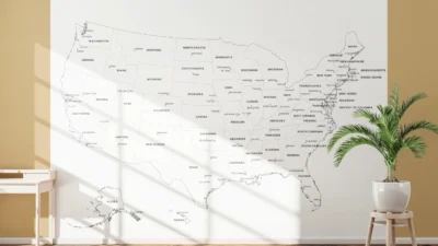 usa-blank-and-labeled-map-printable-bundle-hero USA Blank & Labeled Map Printable Bundle - United States Outline, States & Capitals (9 Versions, Multi-Size PDF & JPG)