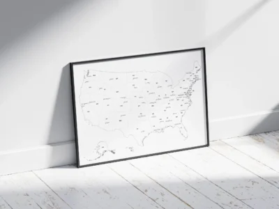 usa-blank-map-state-abbreviations-and-capitals-frame-preview USA Blank & Labeled Map Printable Bundle - United States Outline, States & Capitals (9 Versions, Multi-Size PDF & JPG)