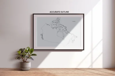 Canada Blank Outline Map Printable | Canada Provinces & Territories Outline for Geography Worksheets and Education