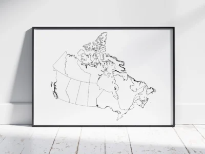 Canada Blank Outline Map Printable Bundle | 6 Map Styles | Province & Territory Borders | PDF & JPG