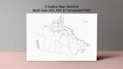 Canada Blank Outline Map Printable | Canada Provinces & Territories Outline for Geography Worksheets and Education