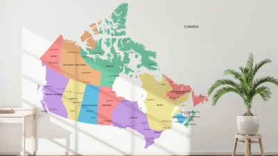 Canada Political Map with Provinces, Territories, Capitals and Major Cities – Minimalist Edition