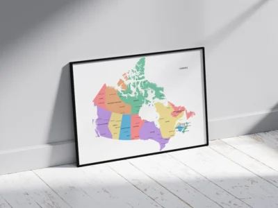 Canada Political Map with Provinces, Territories, Capitals and Major Cities – Minimalist Edition
