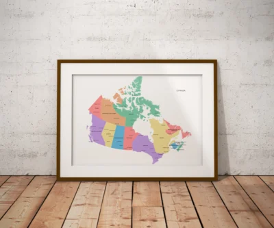 Canada Political Map with Provinces, Territories, Capitals and Major Cities – Minimalist Edition