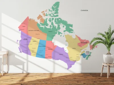 Canada Political Map Minimalist Printable | Provinces, Territories, Capitals & Major Cities | Light & Muted Editions