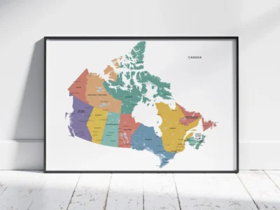 Canada Political Map Minimalist Printable | Provinces, Territories, Capitals & Major Cities | Light & Muted Editions