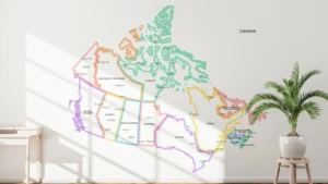 Minimalist Canada Political Map Printable - Provinces & Territories Glow Outline