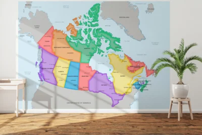 Canada Political Map with Provinces, Territories, Capitals and Major Cities - Modern Color Edition