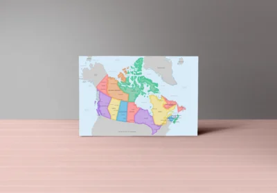 Canada Political Map with Provinces, Territories, Capitals and Major Cities - Modern Color Edition