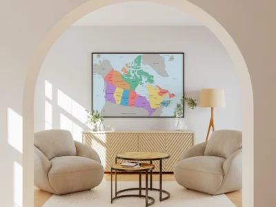 Canada Political Map with Provinces, Territories, Capitals & Major Cities | Printable Educational Wall Map of Canada